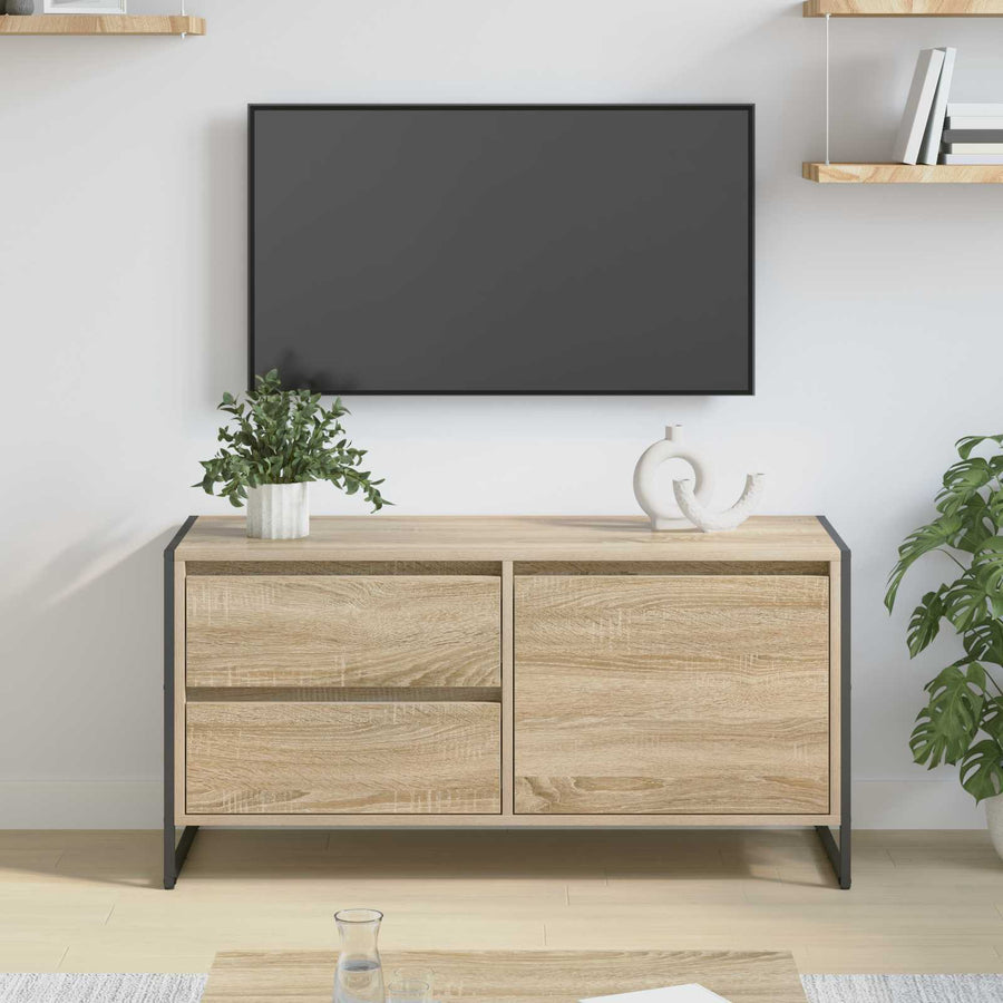 TV-kast met lade Sonoma 100 x 36 x 49.5 cm Bewerkt hout