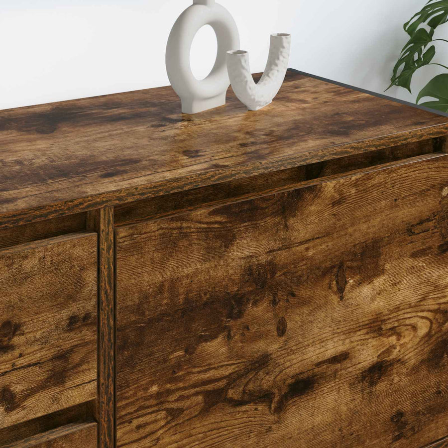 TV-kast met lade Rook Eik 100 x 36 x 49.5 cm Bewerkt hout