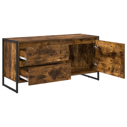 TV-kast met lade Rook Eik 100 x 36 x 49.5 cm Bewerkt hout