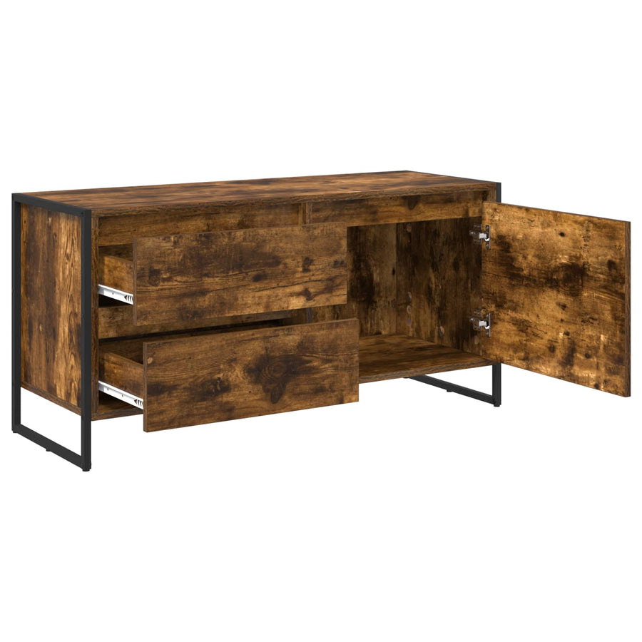TV-kast met lade Rook Eik 100 x 36 x 49.5 cm Bewerkt hout
