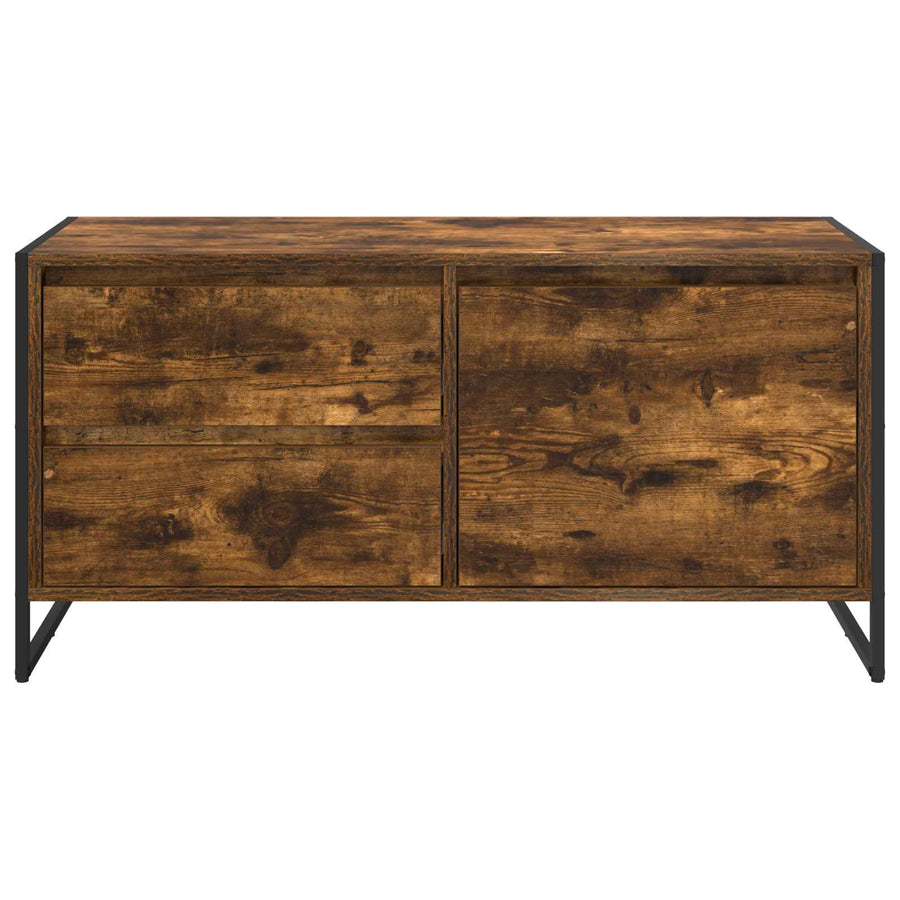 TV-kast met lade Rook Eik 100 x 36 x 49.5 cm Bewerkt hout