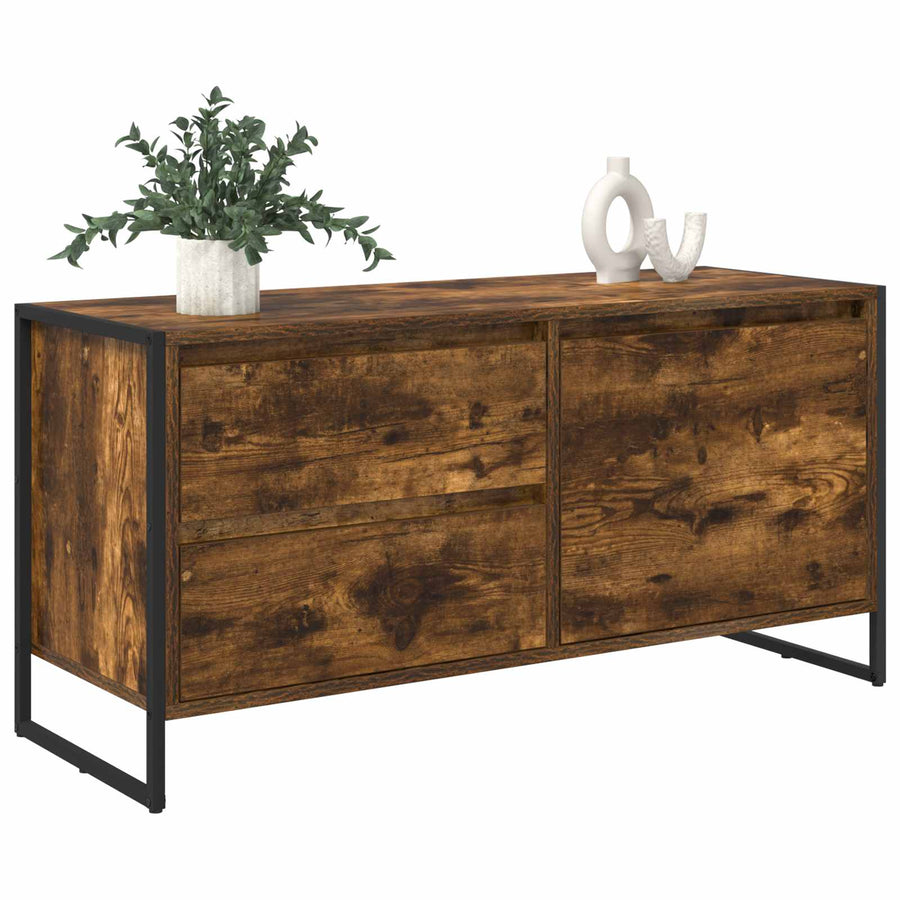 TV-kast met lade Rook Eik 100 x 36 x 49.5 cm Bewerkt hout