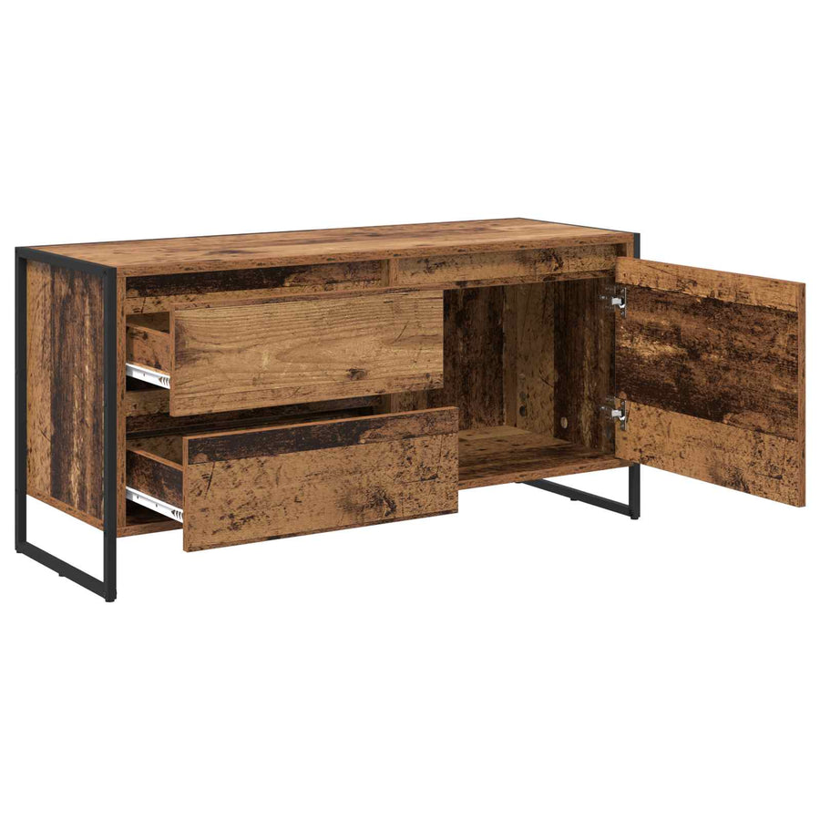 TV-kast met lade Oud Hout 100 x 36 x 49.5 cm Bewerkt hout