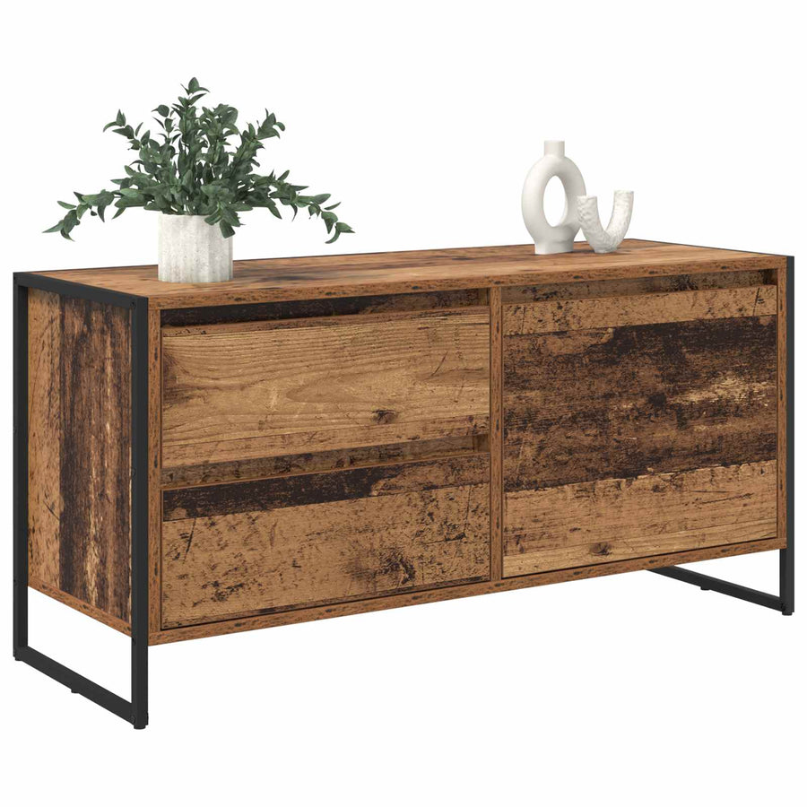 TV-kast met lade Oud Hout 100 x 36 x 49.5 cm Bewerkt hout