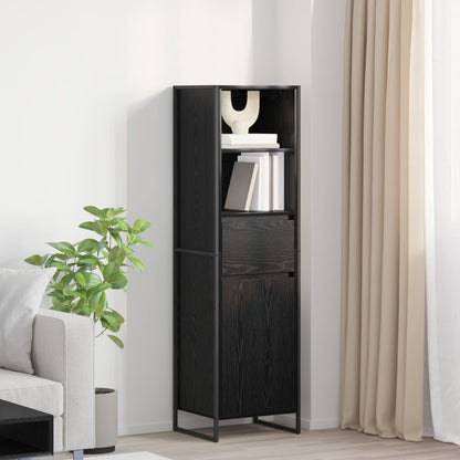 Boekenkast met lade Zwart Eiken 43 x 36 x 150.5 cm Bewerkt hout