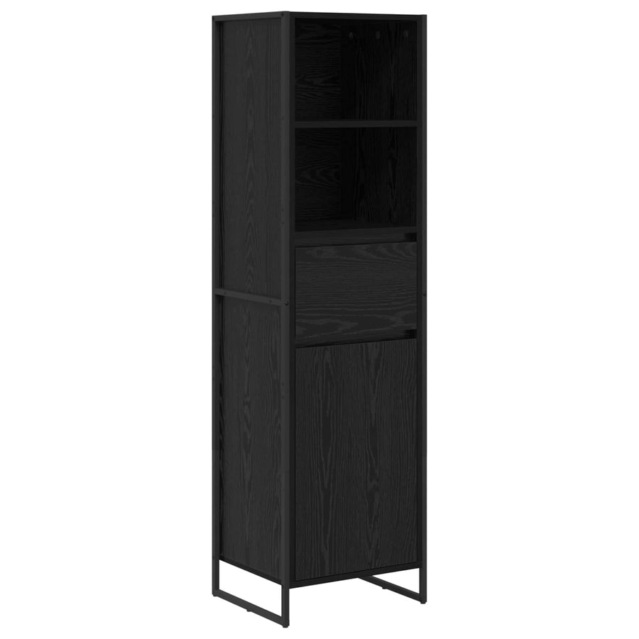 Boekenkast met lade Zwart Eiken 43 x 36 x 150.5 cm Bewerkt hout