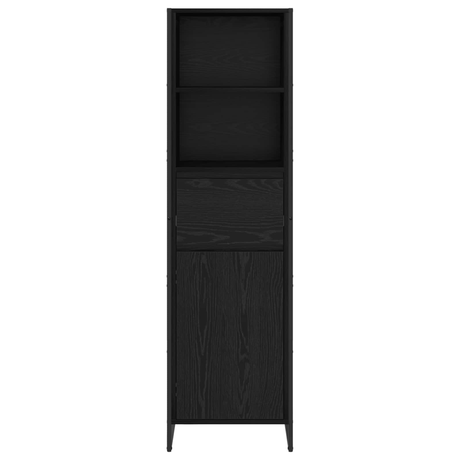 Boekenkast met lade Zwart Eiken 43 x 36 x 150.5 cm Bewerkt hout
