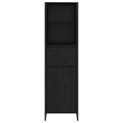 Boekenkast met lade Zwart Eiken 43 x 36 x 150.5 cm Bewerkt hout