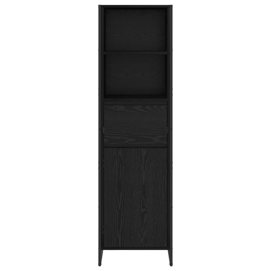 Boekenkast met lade Zwart Eiken 43 x 36 x 150.5 cm Bewerkt hout