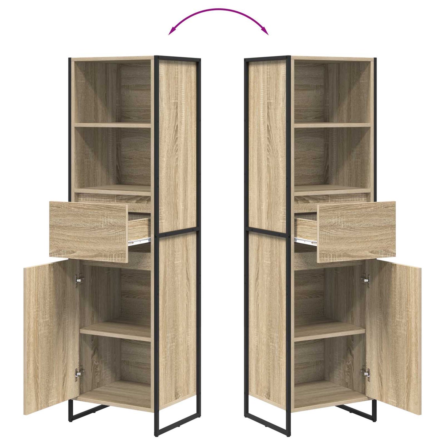 Boekenkast met lade Sonoma 43 x 36 x 150.5 cm Bewerkt hout