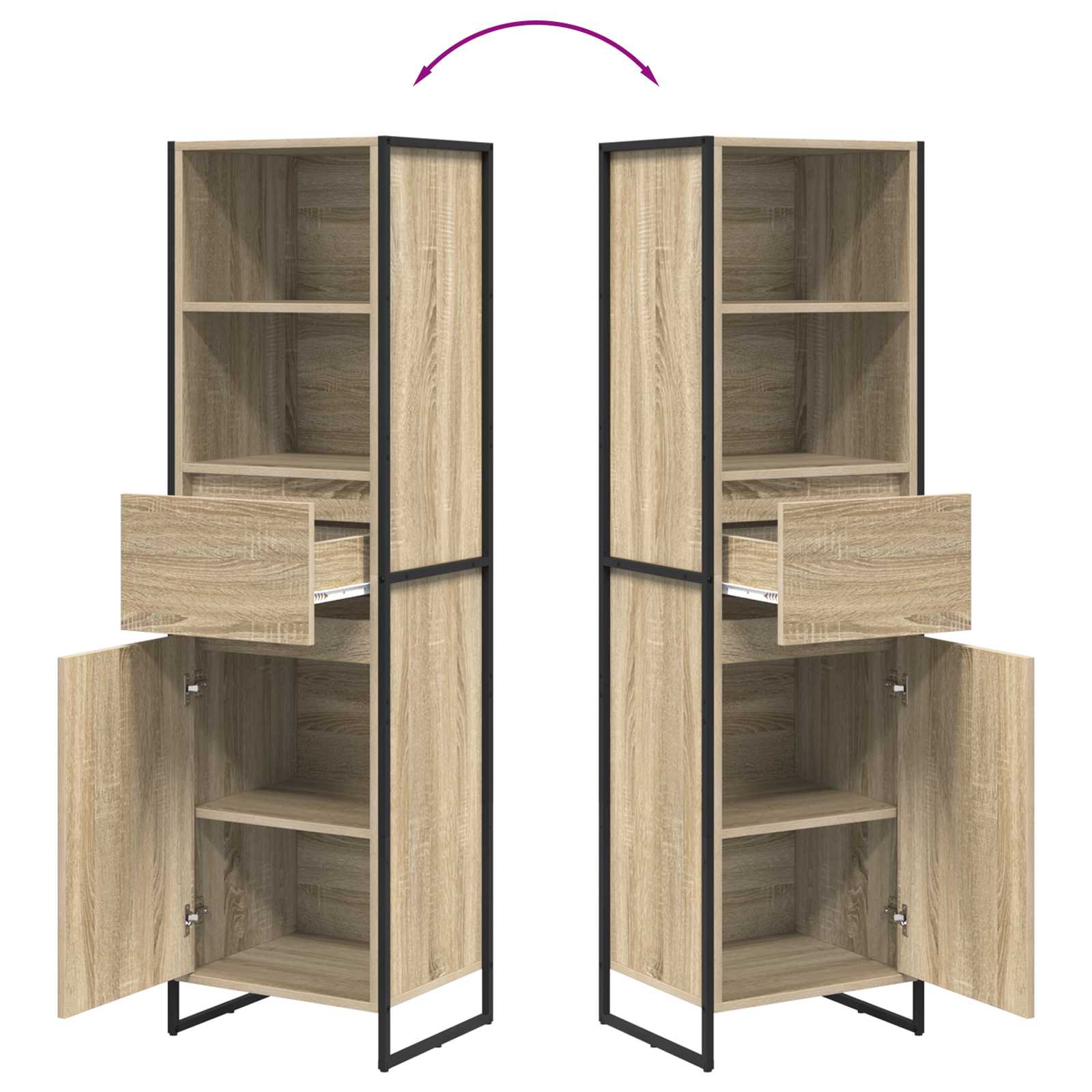 Boekenkast met lade Sonoma 43 x 36 x 150.5 cm Bewerkt hout