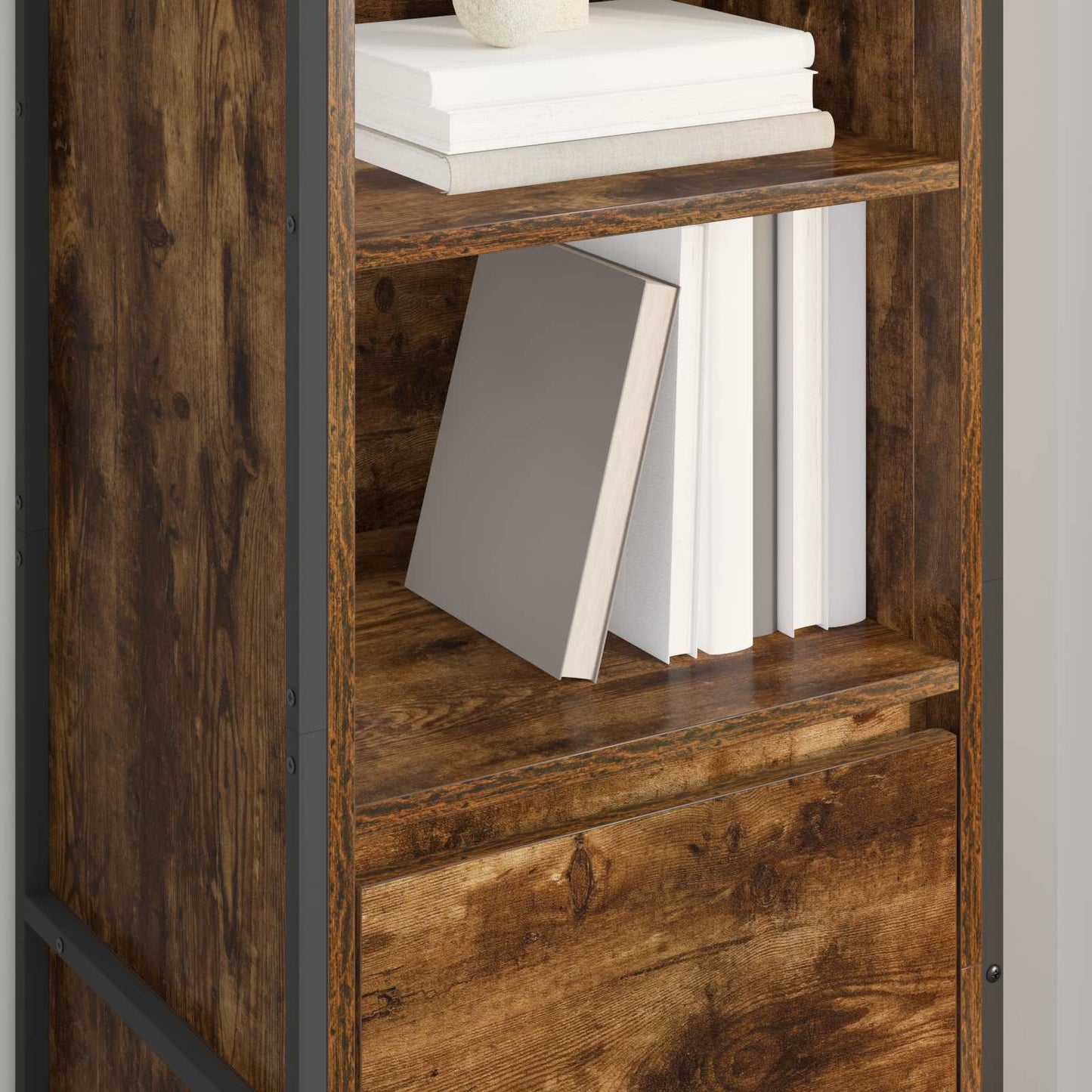 Boekenkast met lade Rook Eik 43 x 36 x 150.5 cm Bewerkt hout