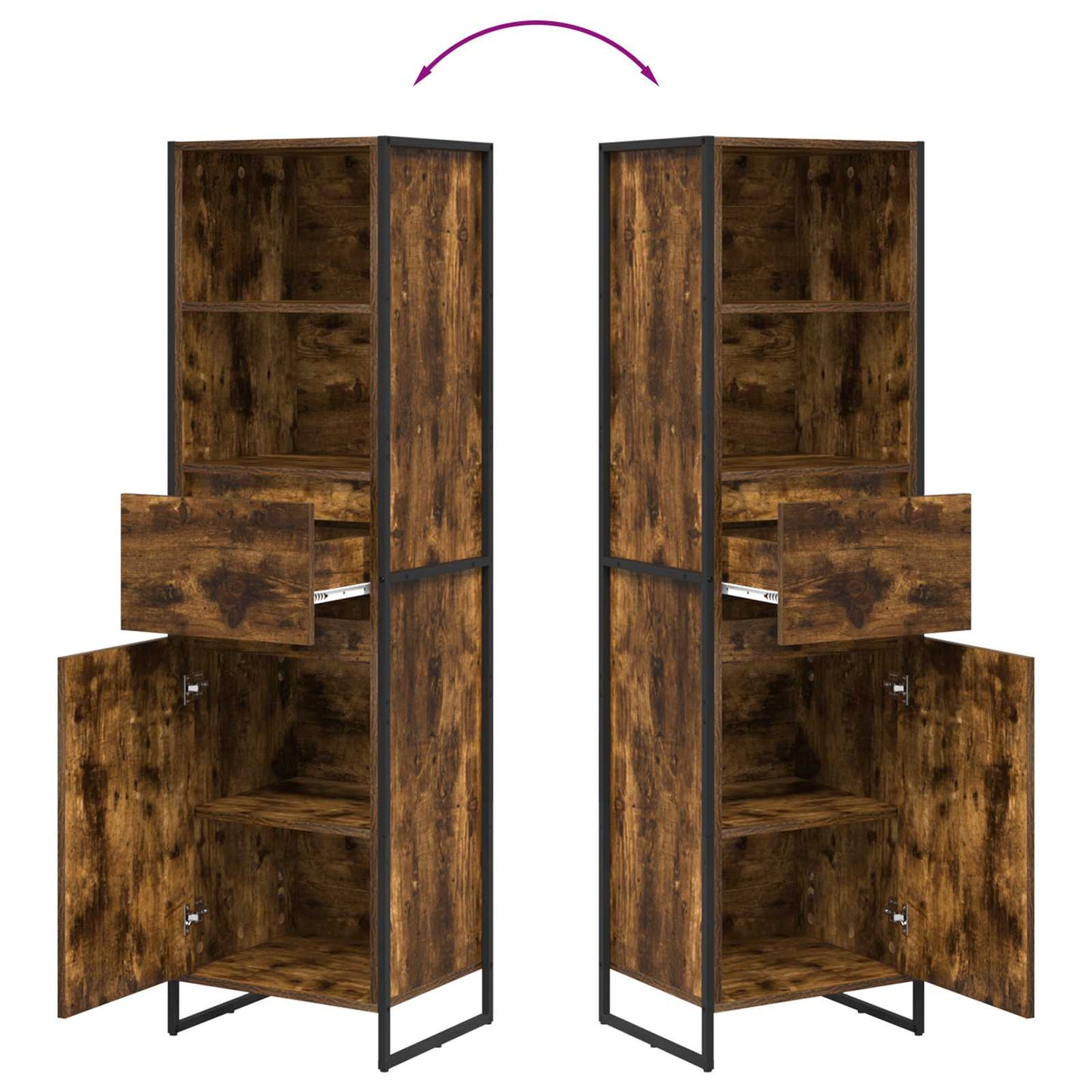 Boekenkast met lade Rook Eik 43 x 36 x 150.5 cm Bewerkt hout