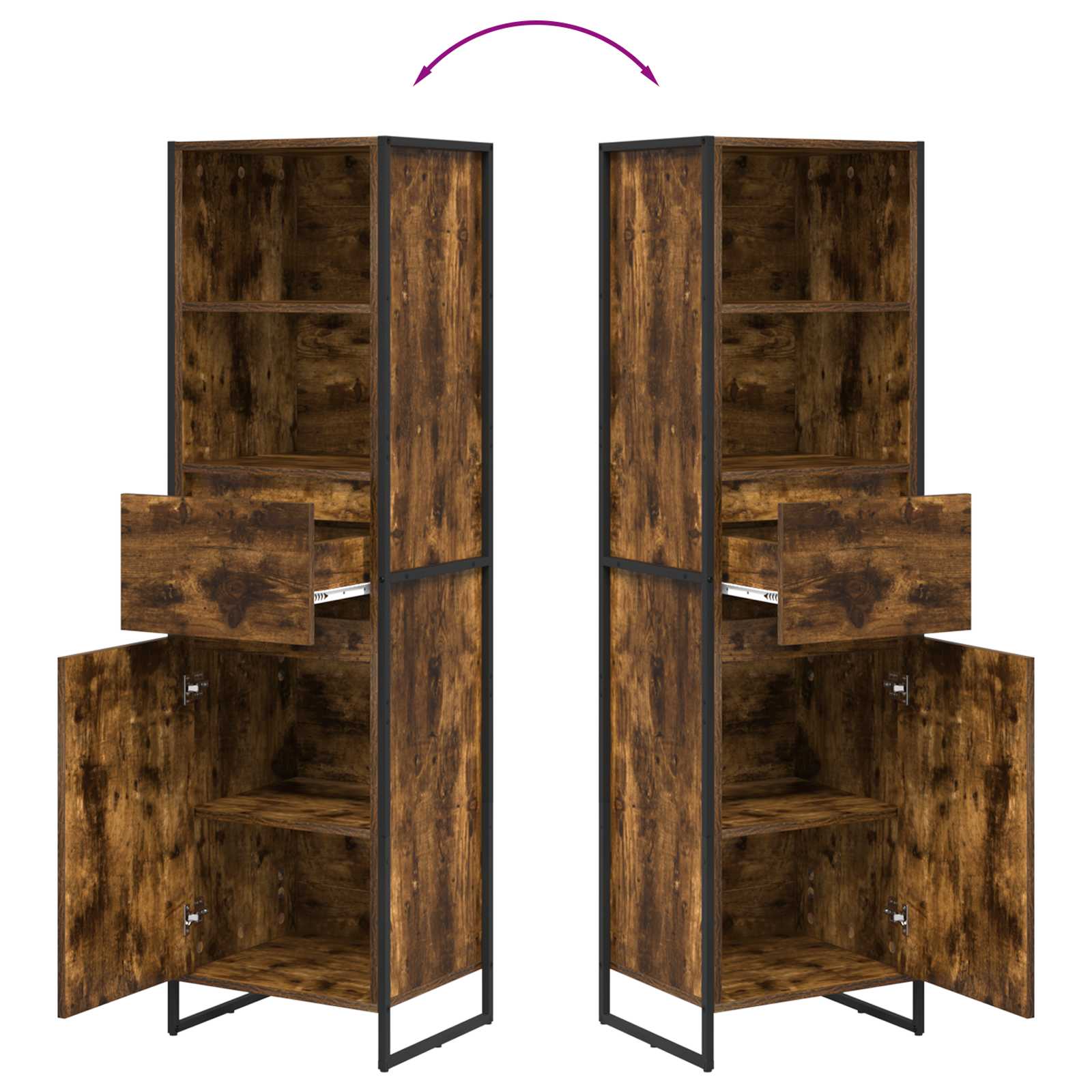 Boekenkast met lade Rook Eik 43 x 36 x 150.5 cm Bewerkt hout