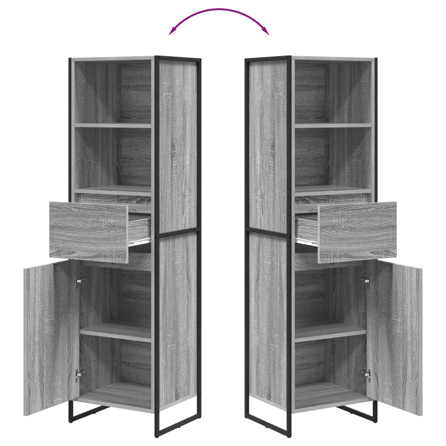 Boekenkast Grijs Sonoma 43 x 36 x 150.5 cm Bewerkt hout