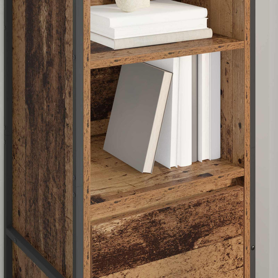 Boekenkast met lade Oud Hout 43 x 36 x 150.5 cm Bewerkt hout