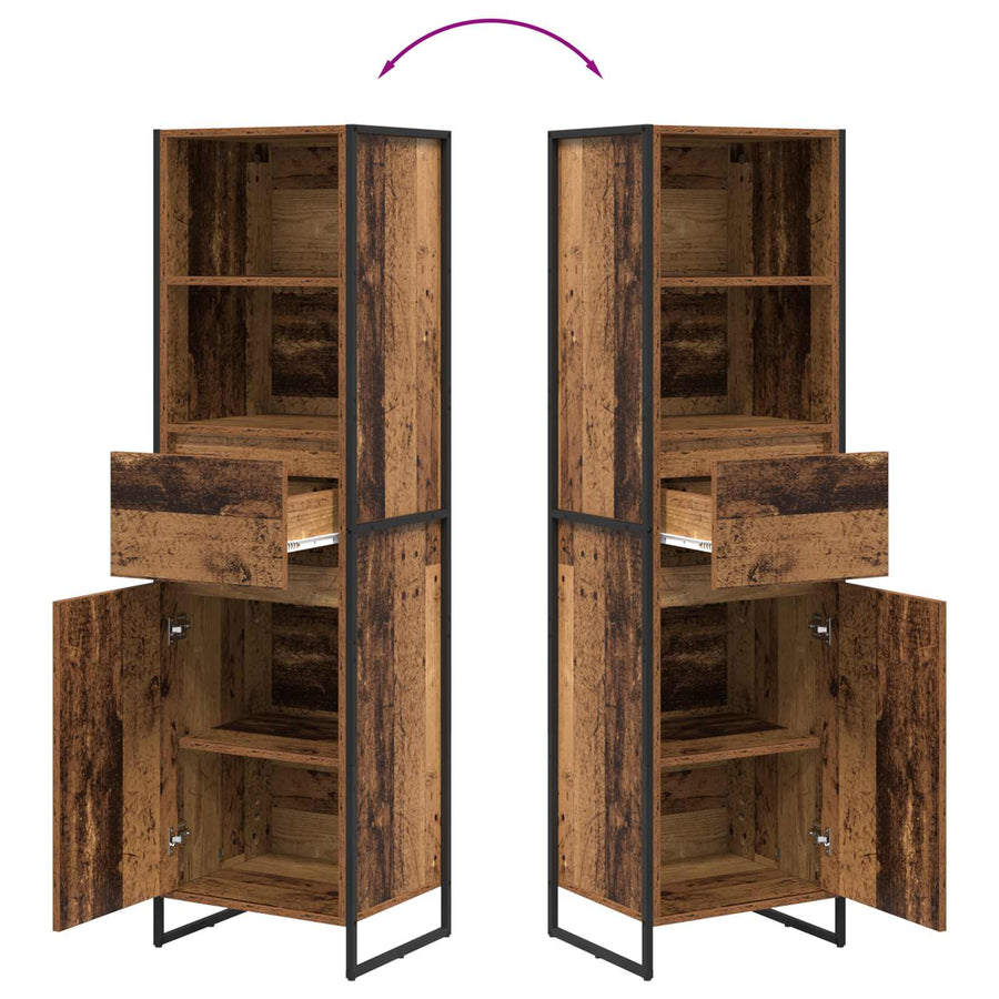Boekenkast met lade Oud Hout 43 x 36 x 150.5 cm Bewerkt hout