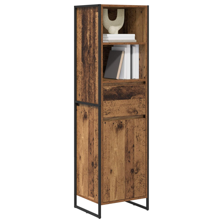 Boekenkast met lade Oud Hout 43 x 36 x 150.5 cm Bewerkt hout