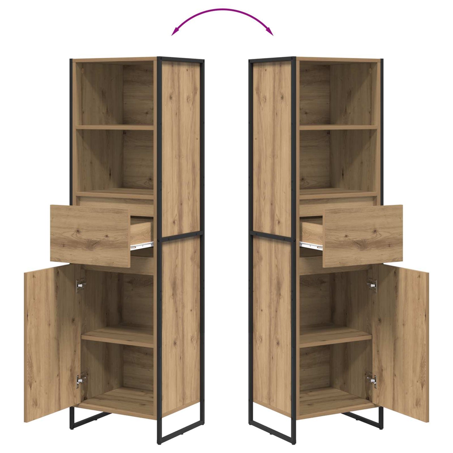 Boekenkast Ambachtelijk eiken 43 x 36 x 150.5 cm Bewerkt hout