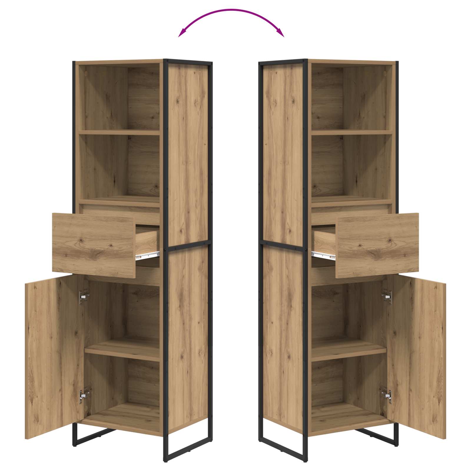 Boekenkast Ambachtelijk eiken 43 x 36 x 150.5 cm Bewerkt hout