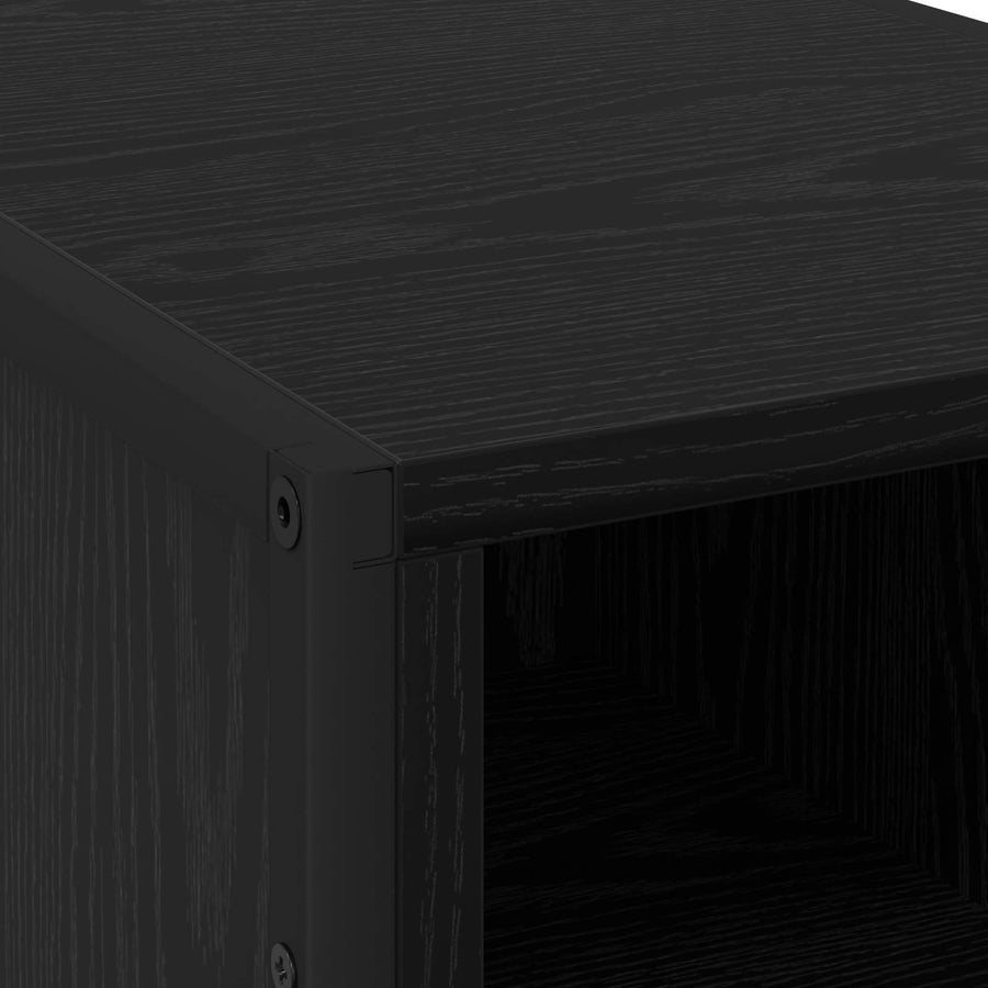 Nachtkastje 2 pcs Zwart Eiken 39.5 x 30 x 50 cm Bewerkt hout