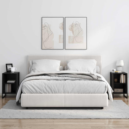 Nachtkastje 2 pcs Zwart Eiken 39.5 x 30 x 50 cm Bewerkt hout