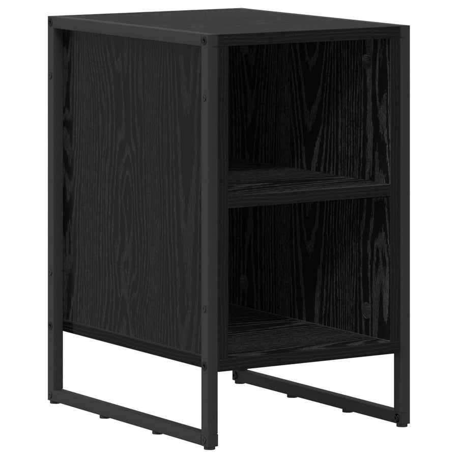 Nachtkastje 2 pcs Zwart Eiken 39.5 x 30 x 50 cm Bewerkt hout