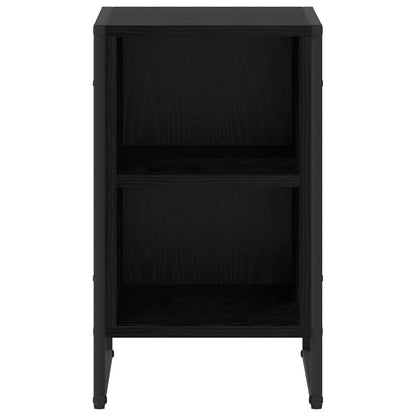 Nachtkastje 2 pcs Zwart Eiken 39.5 x 30 x 50 cm Bewerkt hout