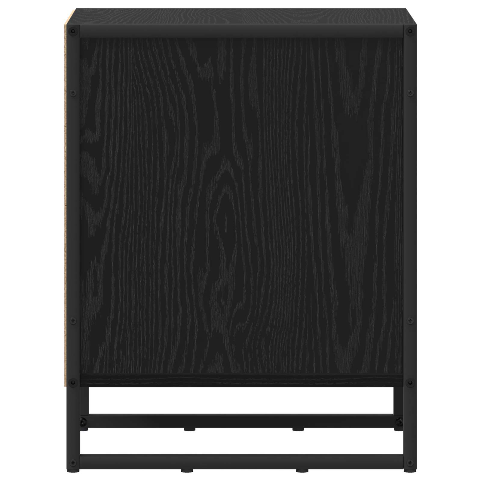 Nachtkastje 2 pcs Zwart Eiken 39.5 x 30 x 50 cm Bewerkt hout