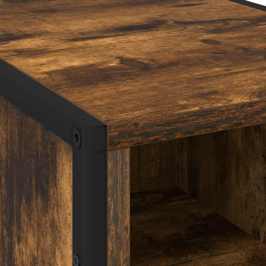 Nachtkastje 2 pcs Rook Eiken 39.5 x 30 x 50 cm Bewerkt hout