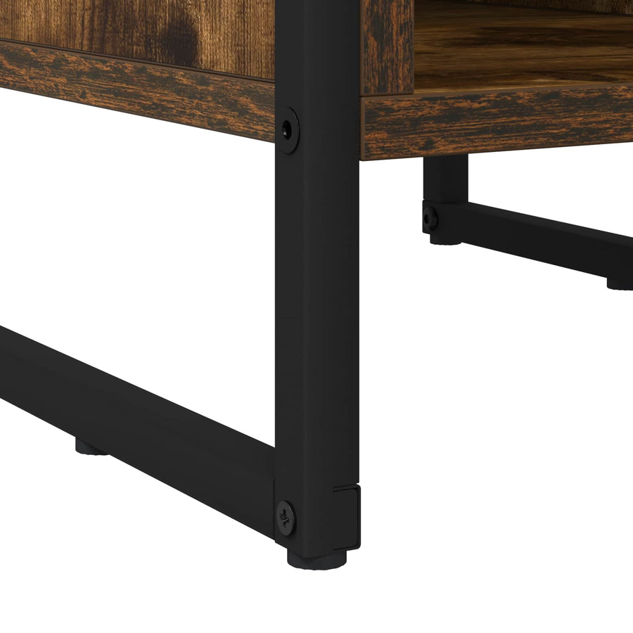 Nachtkastje 2 pcs Rook Eiken 39.5 x 30 x 50 cm Bewerkt hout