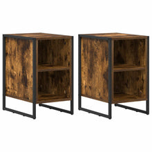 Nachtkastje 2 pcs Rook Eiken 39.5 x 30 x 50 cm Bewerkt hout