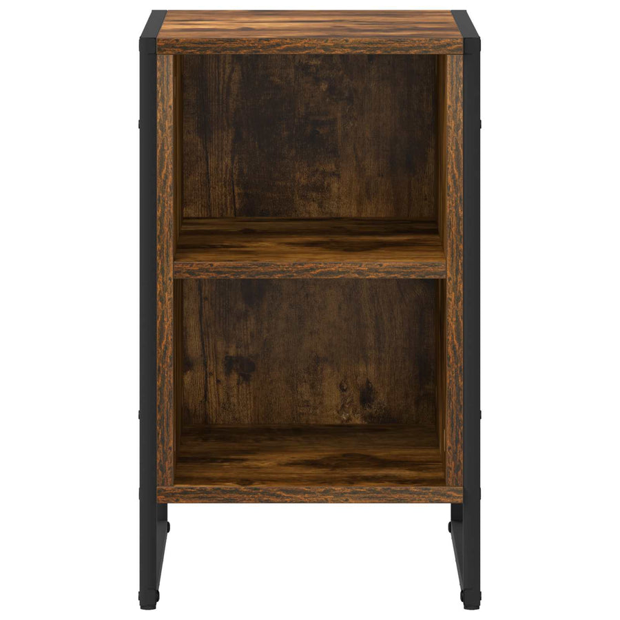 Nachtkastje 2 pcs Rook Eiken 39.5 x 30 x 50 cm Bewerkt hout