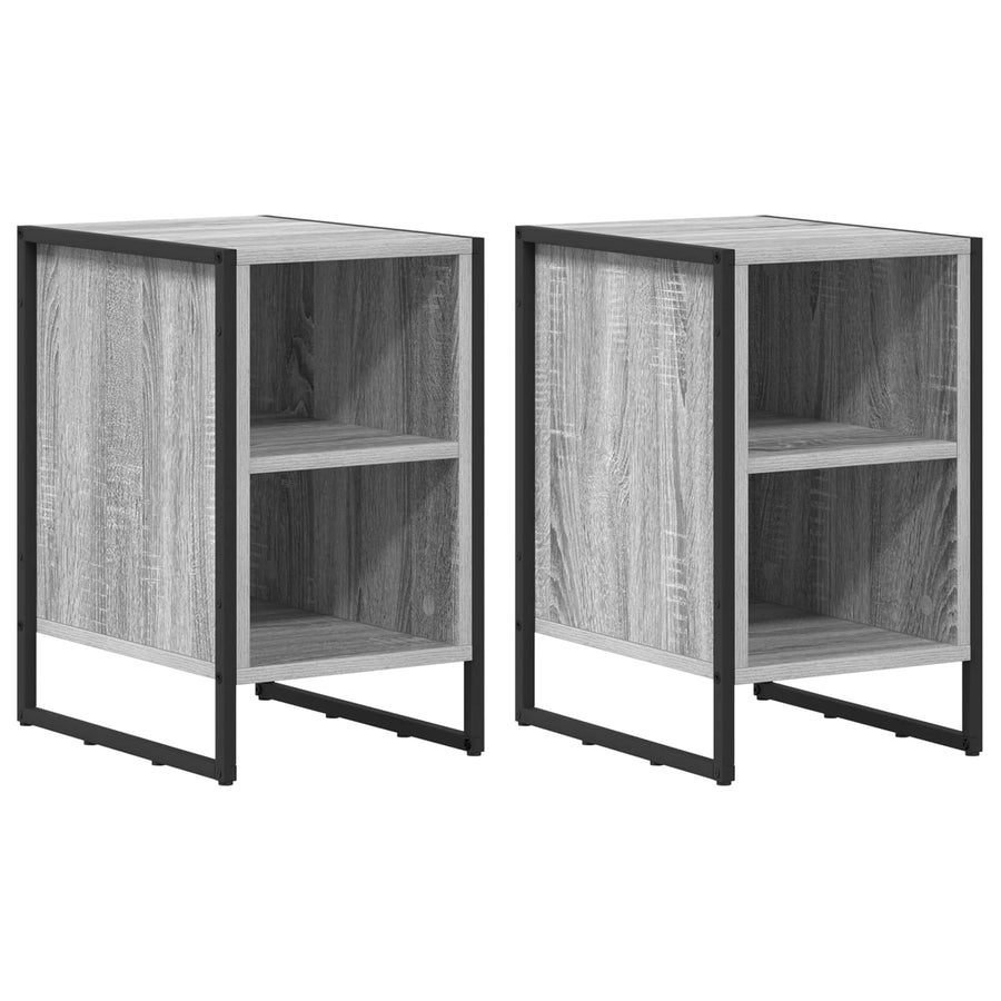 Nachtkastje 2 pcs Grijs Sonoma 39.5 x 30 x 50 cm Bewerkt hout