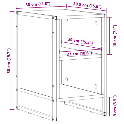 Nachtkastje 2 pcs Grijs Sonoma 39.5 x 30 x 50 cm Bewerkt hout