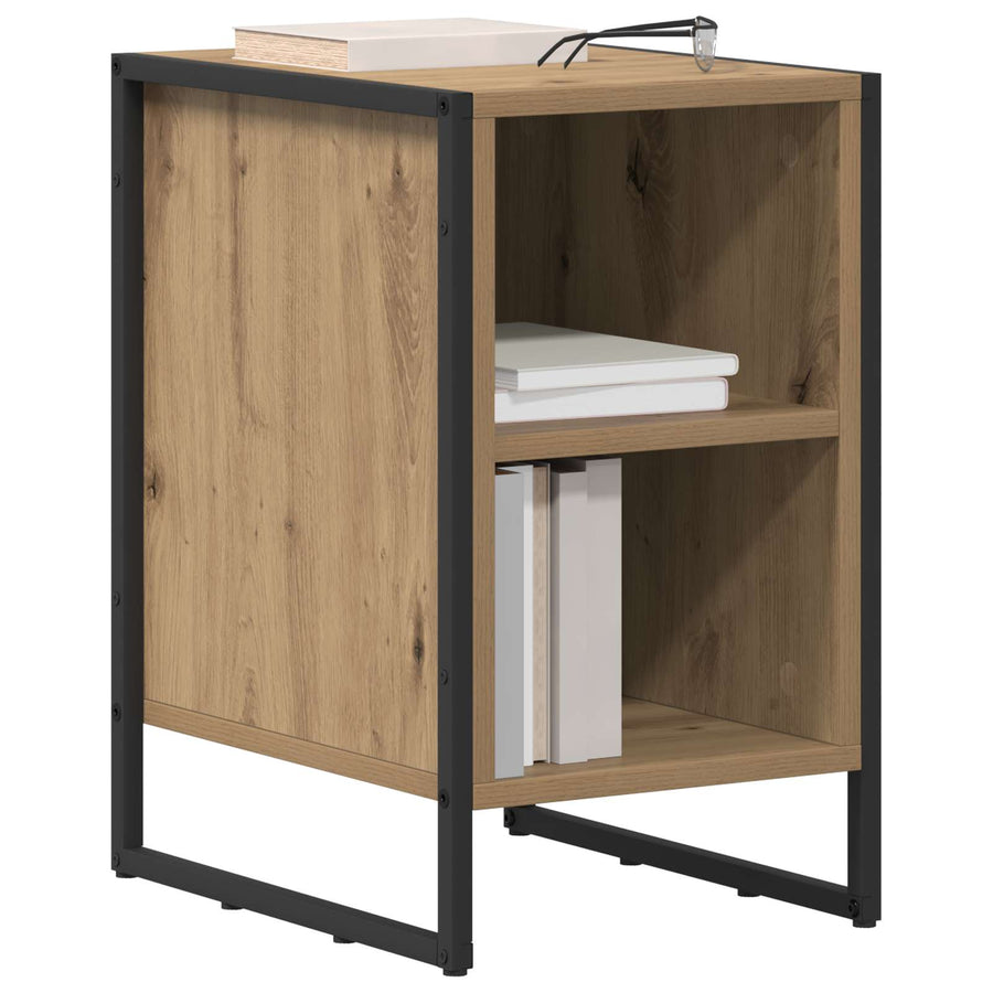 Nachtkastje Ambachtelijk eiken 39.5 x 30 x 50 cm Bewerkt hout