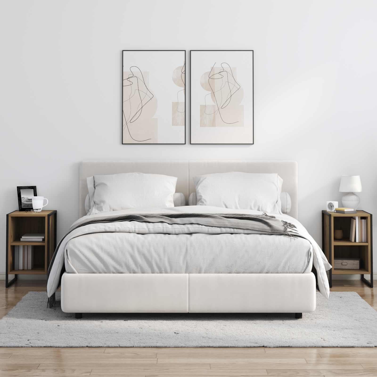 Nachtkastje 2 pcs Ambachtelijk eiken 39.5 x 30 x 50 cm
