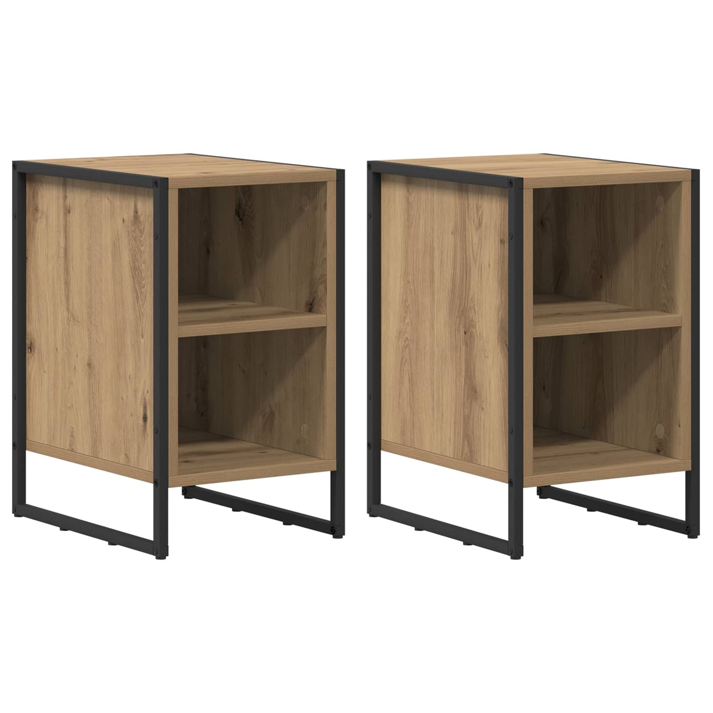 Nachtkastje 2 pcs Ambachtelijk eiken 39.5 x 30 x 50 cm