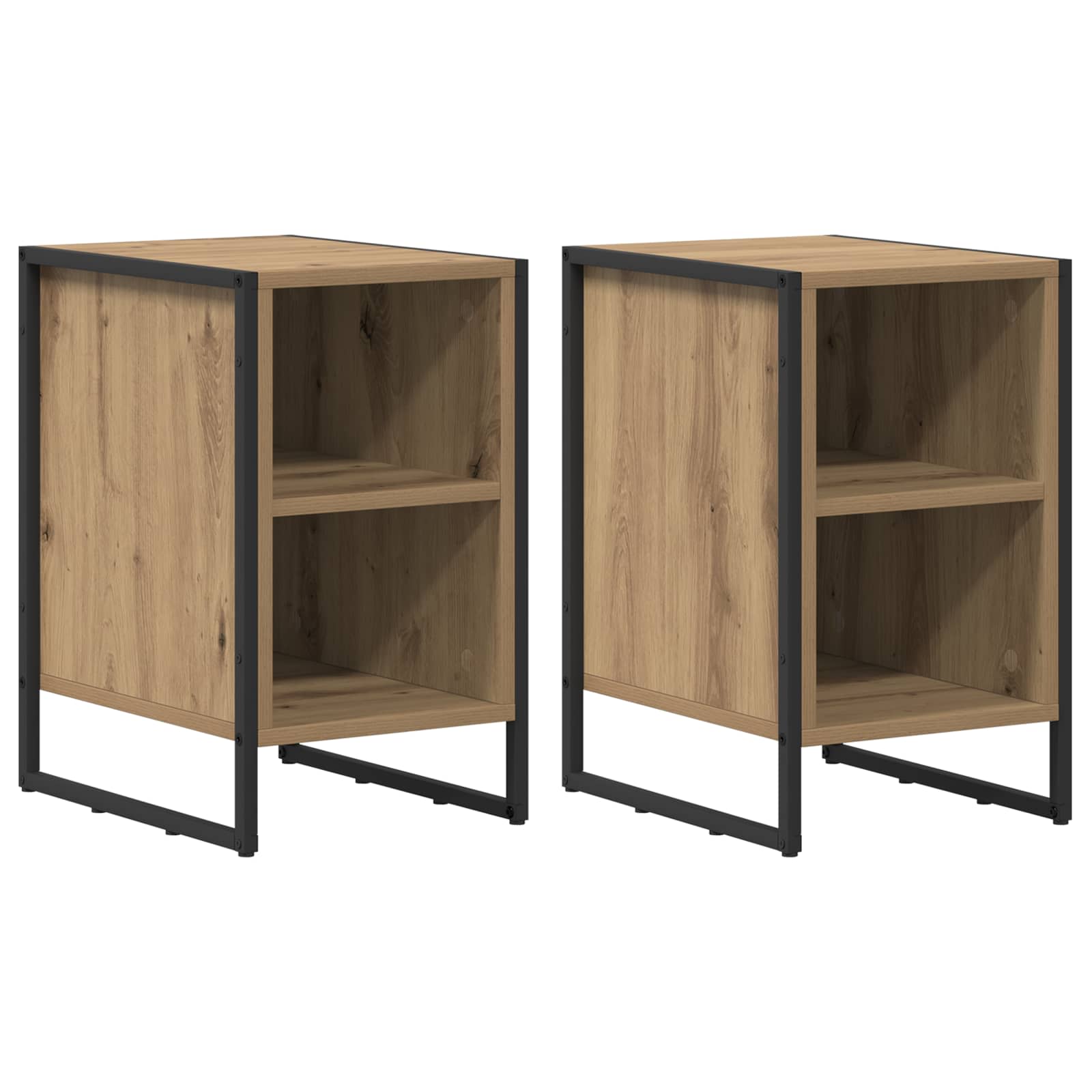 Nachtkastje 2 pcs Ambachtelijk eiken 39.5 x 30 x 50 cm