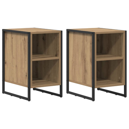 Nachtkastje 2 pcs Ambachtelijk eiken 39.5 x 30 x 50 cm
