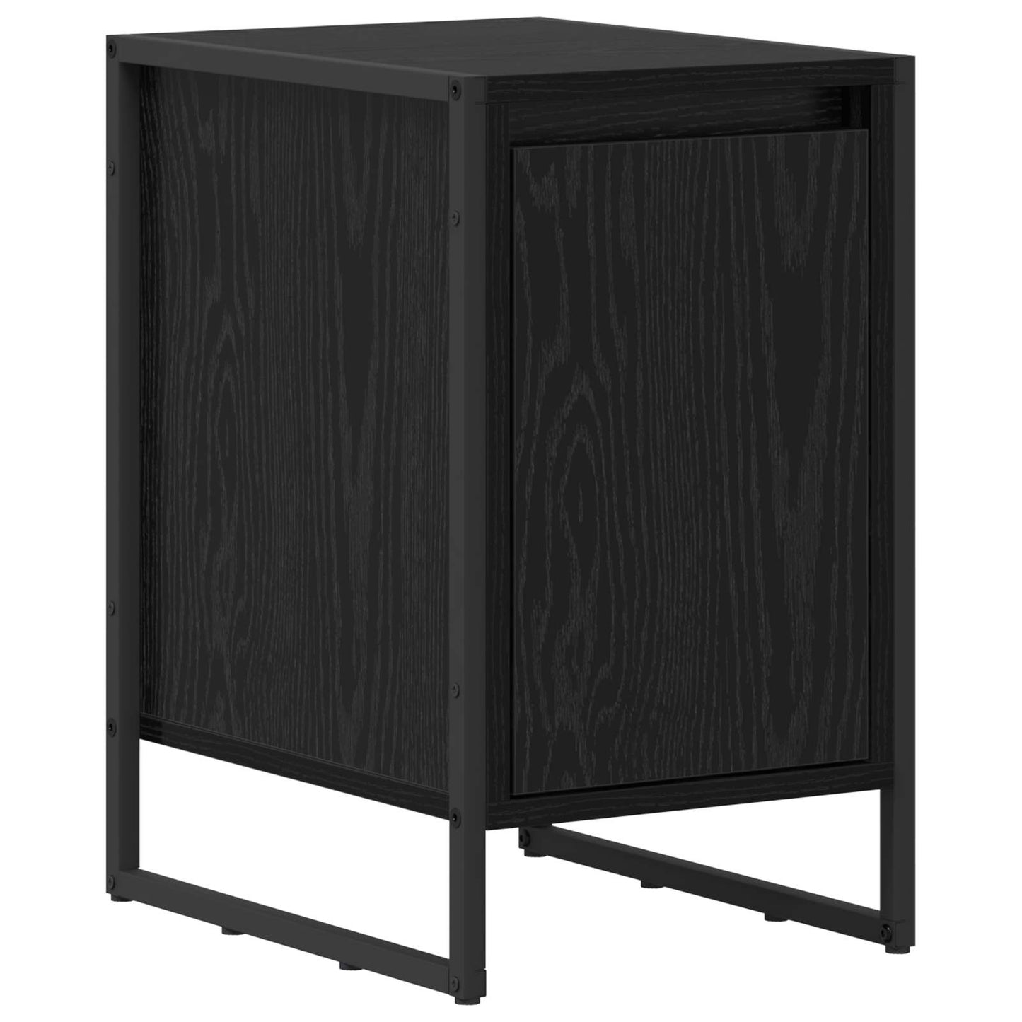 Nachtkastje Zwart Eiken 39,5 x 30 x 50 cm Bewerkt hout