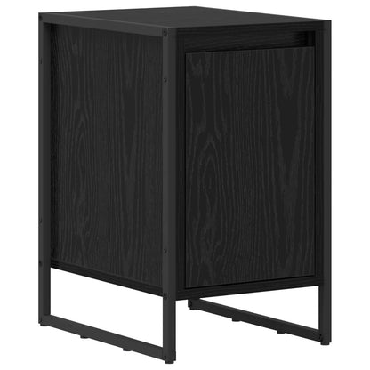 Nachtkastje Zwart Eiken 39,5 x 30 x 50 cm Bewerkt hout