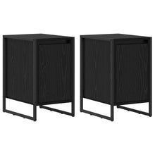 Nachtkastje 2 pcs Zwart Eiken 39,5 x 30 x 50 cm Bewerkt hout
