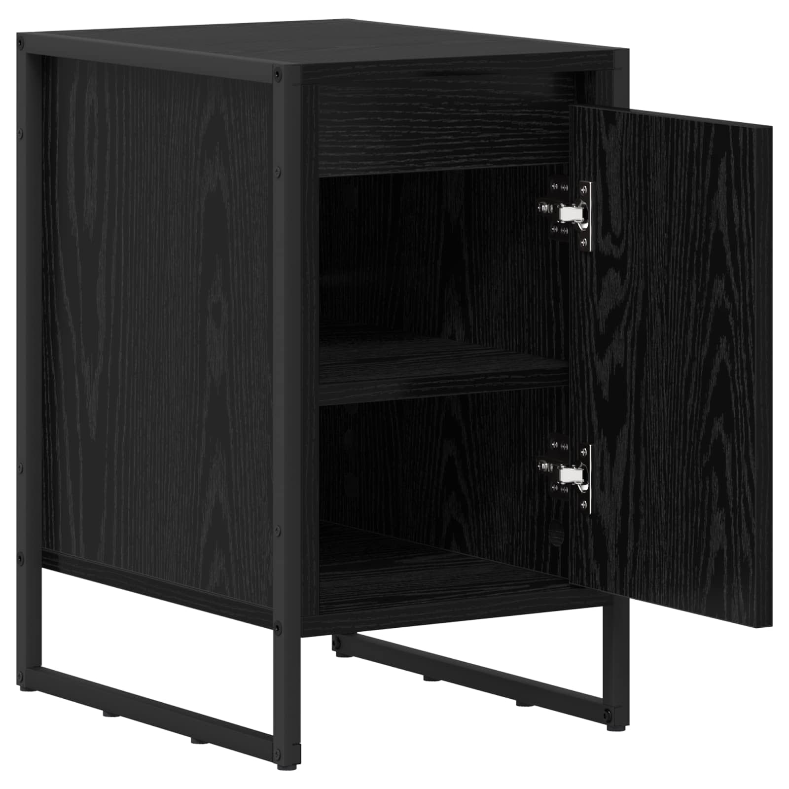 Nachtkastje 2 pcs Zwart Eiken 39,5 x 30 x 50 cm Bewerkt hout