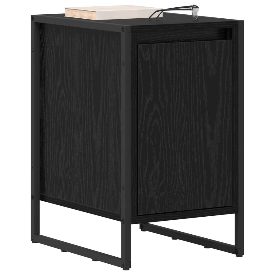 Nachtkastje 2 pcs Zwart Eiken 39,5 x 30 x 50 cm Bewerkt hout