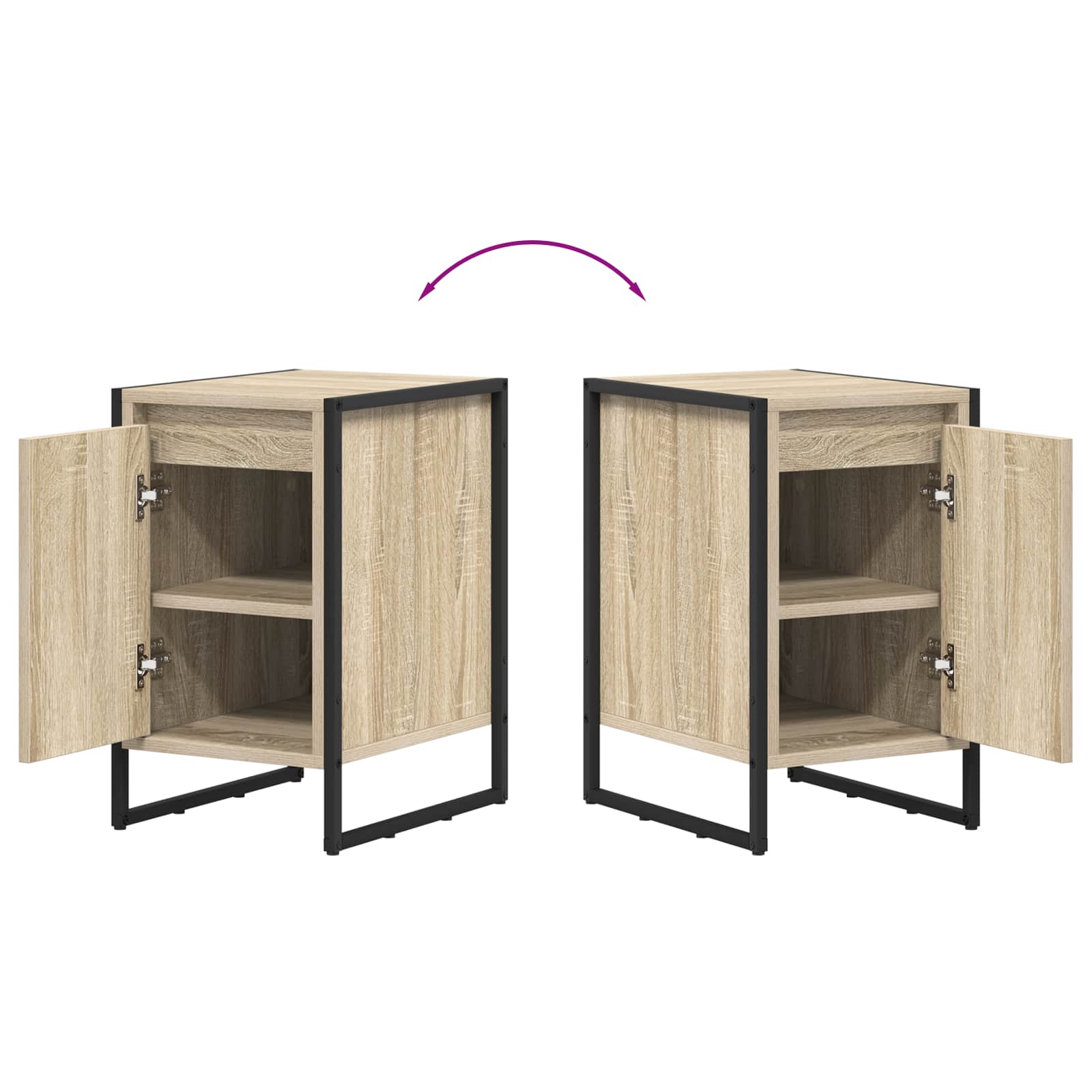 Nachtkastje Sonoma 39,5 x 30 x 50 cm Bewerkt hout