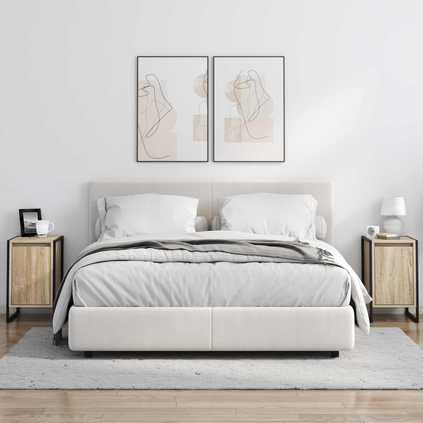 Nachtkastje 2 pcs Sonoma 39,5 x 30 x 50 cm Bewerkt hout