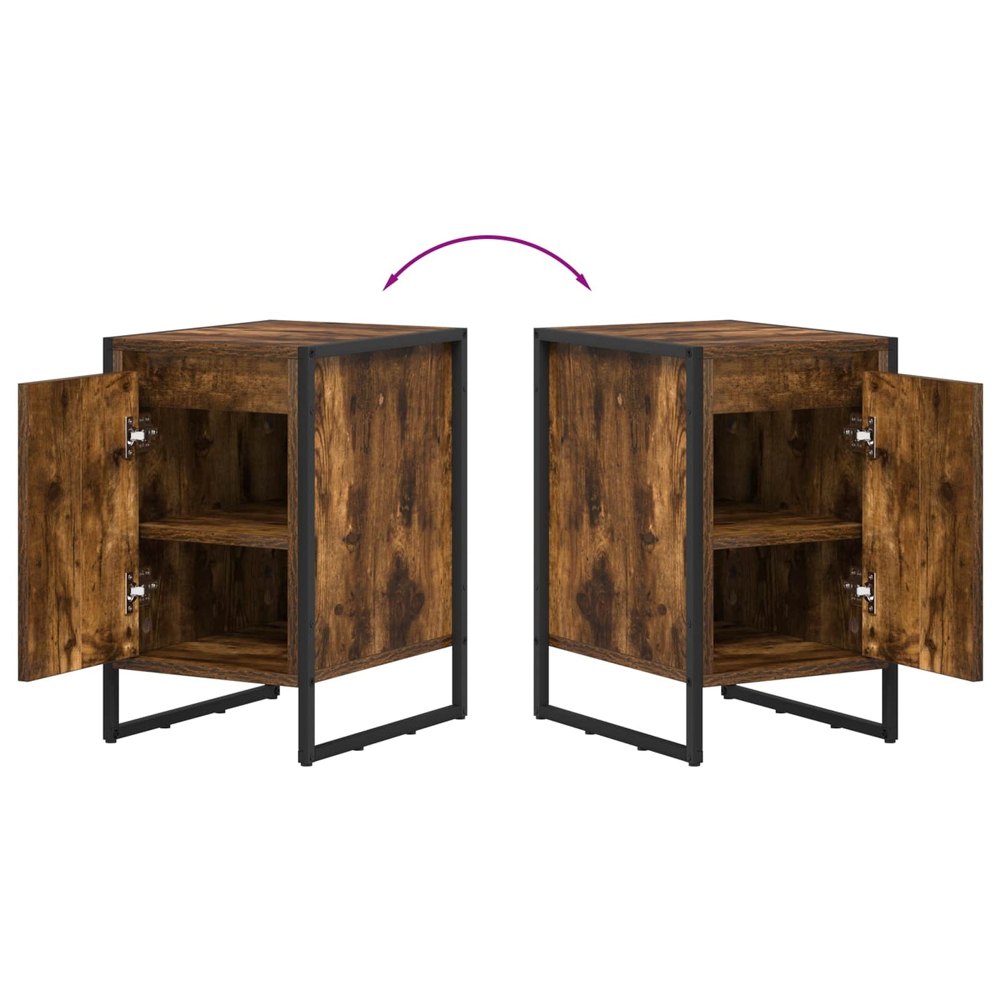 Nachtkastje Rook Eik 39,5 x 30 x 50 cm Bewerkt hout