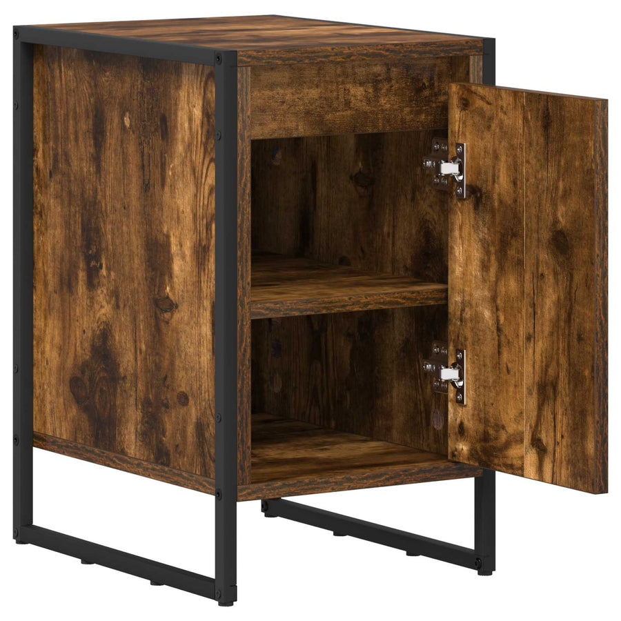 Nachtkastje 2 pcs Rook Eik 39,5 x 30 x 50 cm Bewerkt hout