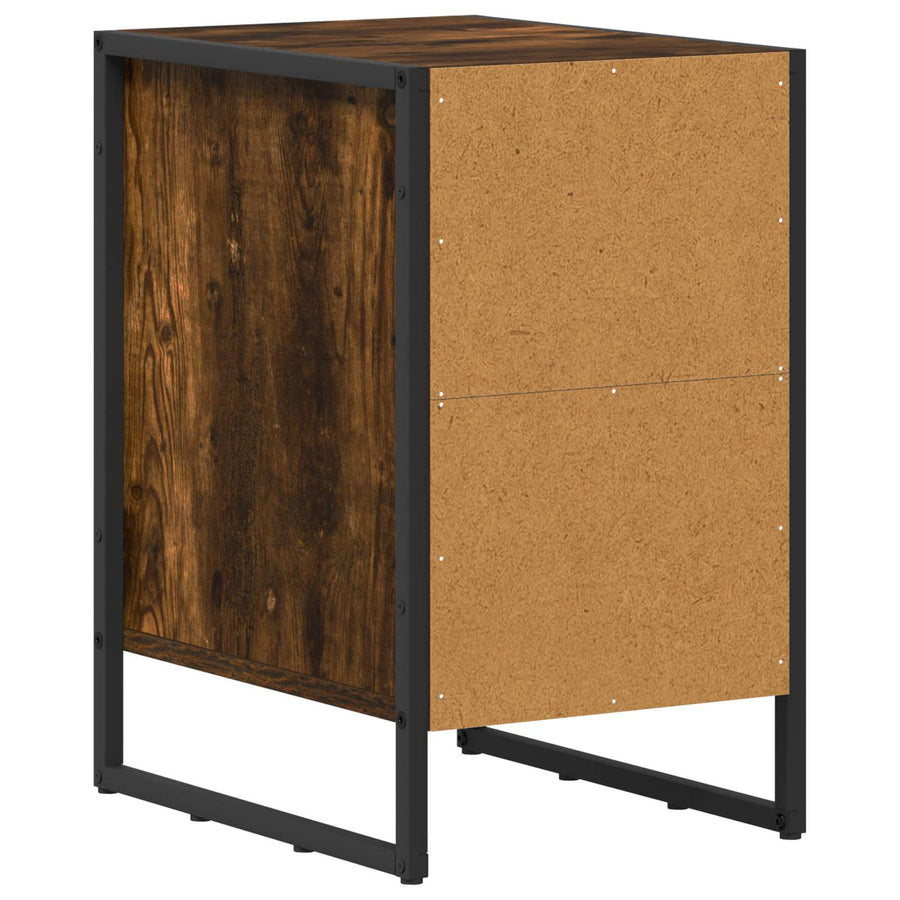 Nachtkastje 2 pcs Rook Eik 39,5 x 30 x 50 cm Bewerkt hout